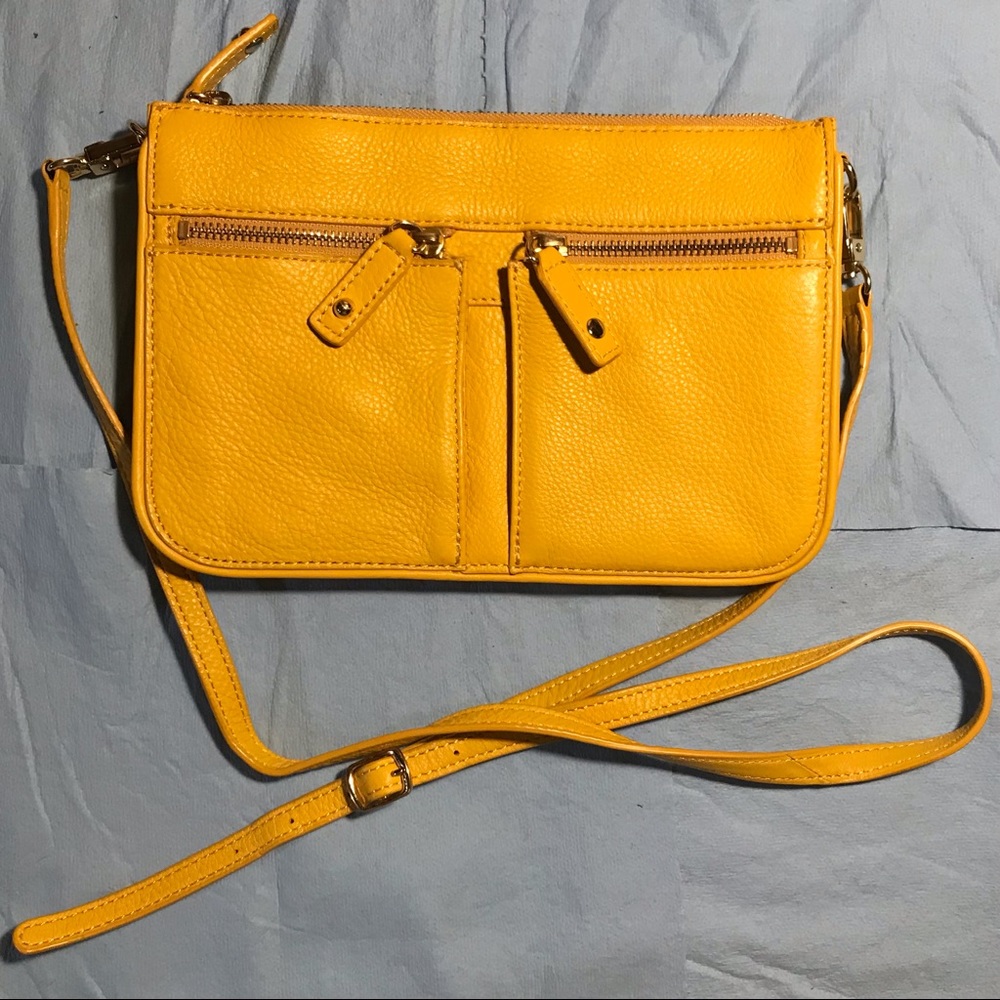 Talbotd Yellow Leather Crossbody Bag